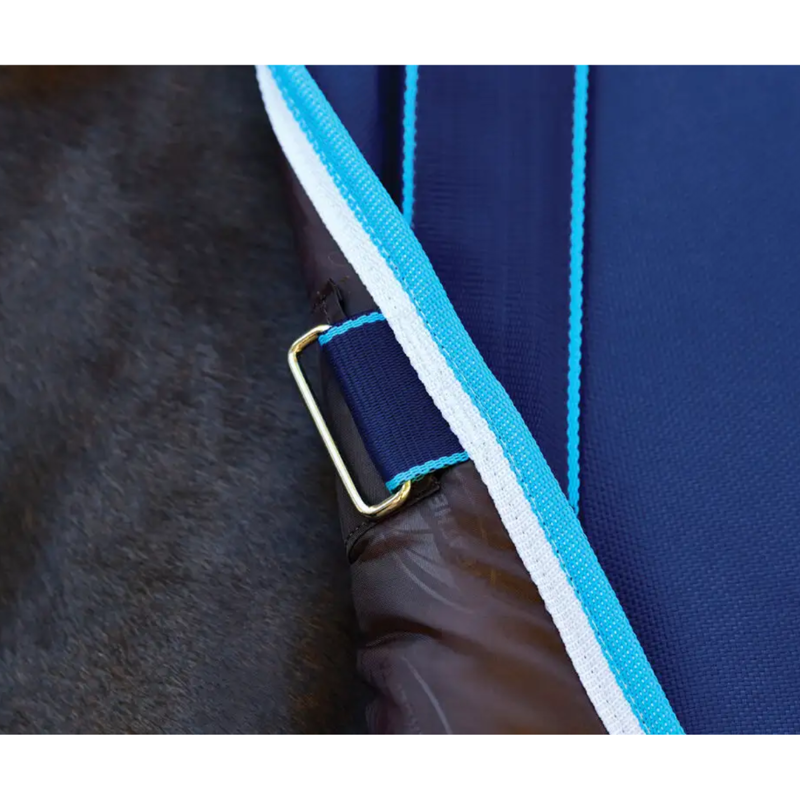 WeatherBeeta ComFiTec Ultra Hardi Detach-A-Neck Medium/Lite Turnout Rug - Blue/Bright Blue/White-4