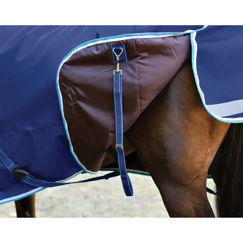 WeatherBeeta ComFiTec Ultra Hardi Detach-A-Neck Medium/Lite Turnout Rug - Blue/Bright Blue/White-6