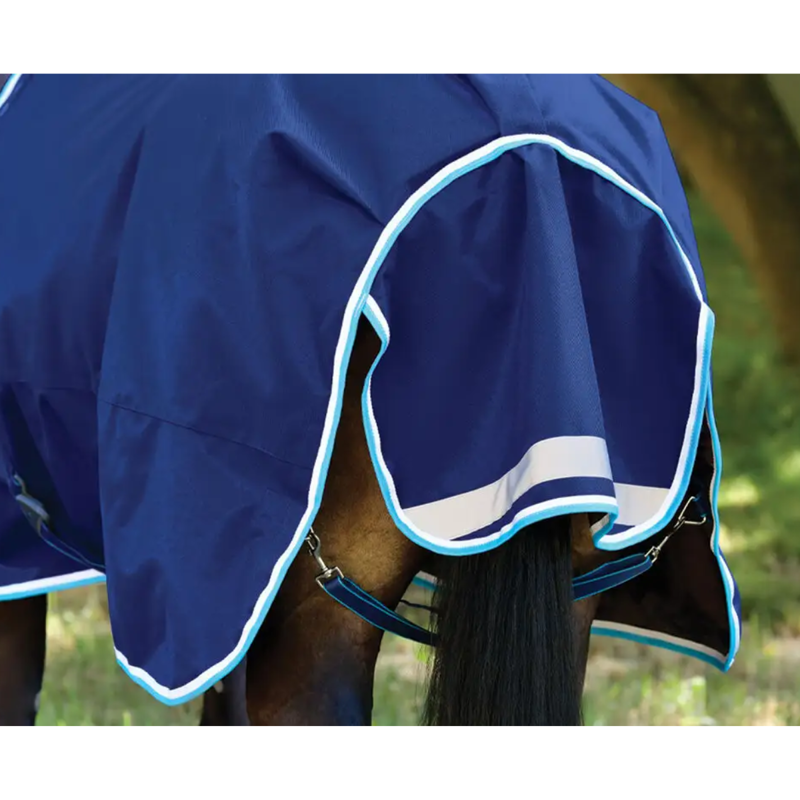 WeatherBeeta ComFiTec Ultra Hardi Detach-A-Neck Medium/Lite Turnout Rug - Blue/Bright Blue/White-8