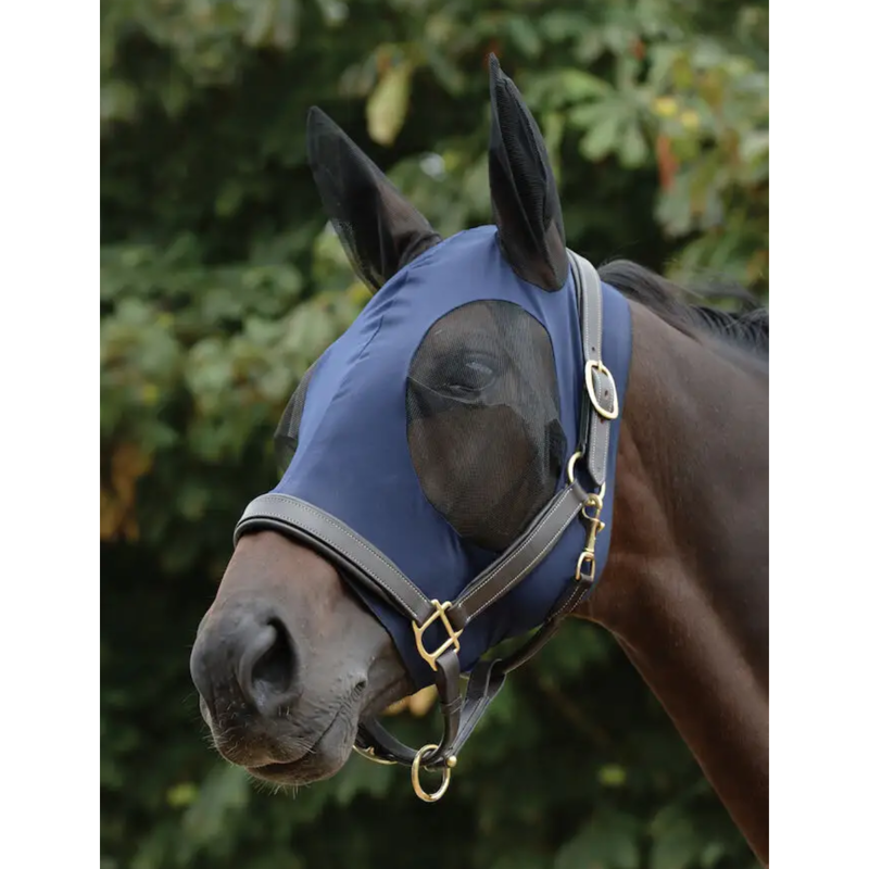 WeatherBeeta Stretch Bug Eye Saver With Ears Fly Mask - Navy/Black