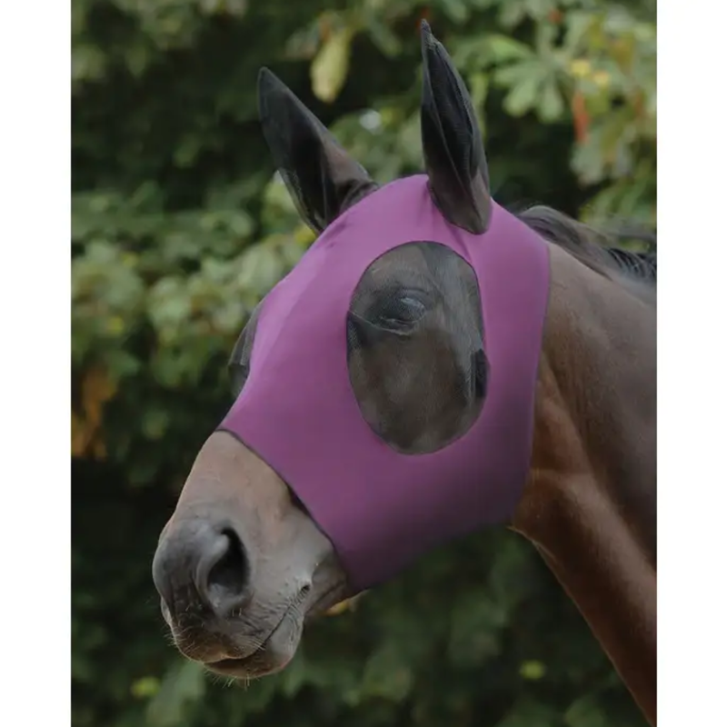 WeatherBeeta Stretch Bug Eye Saver With Ears Fly Mask - Purple/Black
