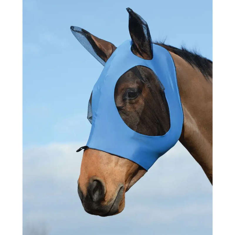 WeatherBeeta Stretch Bug Eye Saver With Ears Fly Mask - Royal Blue/Black