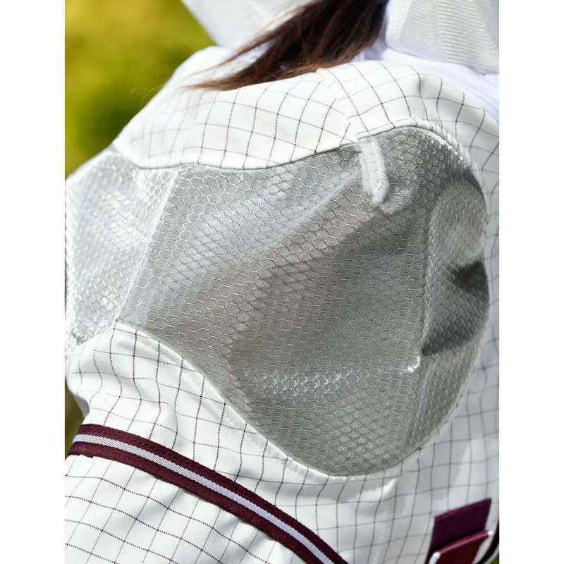 WeatherBeeta Hybrid Seasons Fly Mask - White/Maroon-2