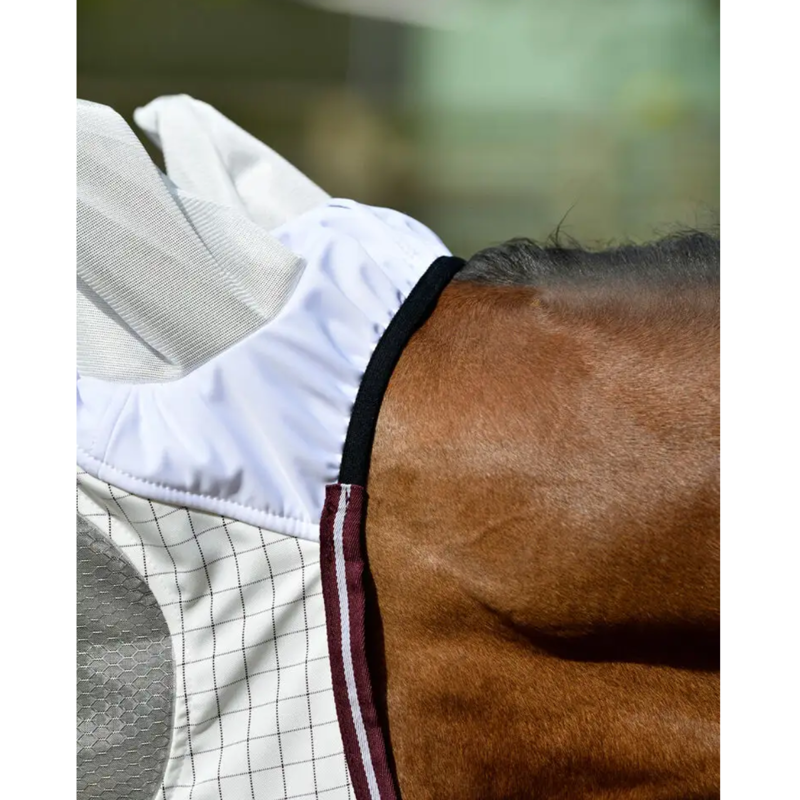 WeatherBeeta Hybrid Seasons Fly Mask - White/Maroon-3