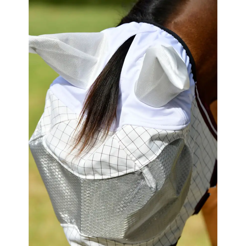 WeatherBeeta Hybrid Seasons Fly Mask - White/Maroon-4