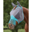 Weatherbeeta ComFiTec Deluxe Fine Mesh Mask With Ears And Tassels - Grey/Turquoise