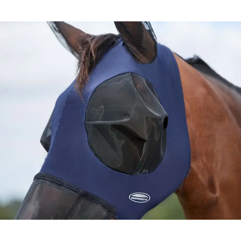 WeatherBeeta ComFiTec Luxe Bug Eye Saver With Ears And Nose Fly Mask - Navy/Black-1
