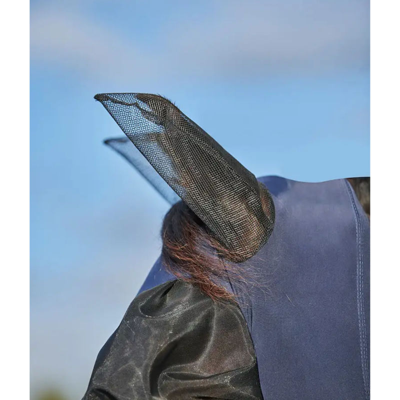 WeatherBeeta ComFiTec Luxe Bug Eye Saver With Ears And Nose Fly Mask - Navy/Black-4