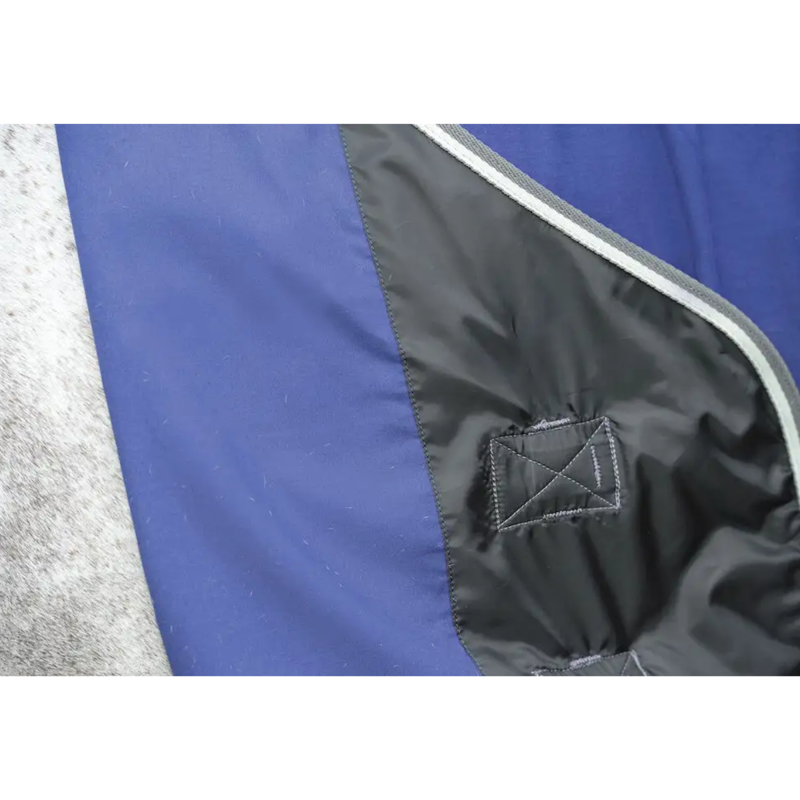 WeatherBeeta Cotton Show Sheet With Surcingles II Standard Neck Rug - Dark Blue/Grey/White-3