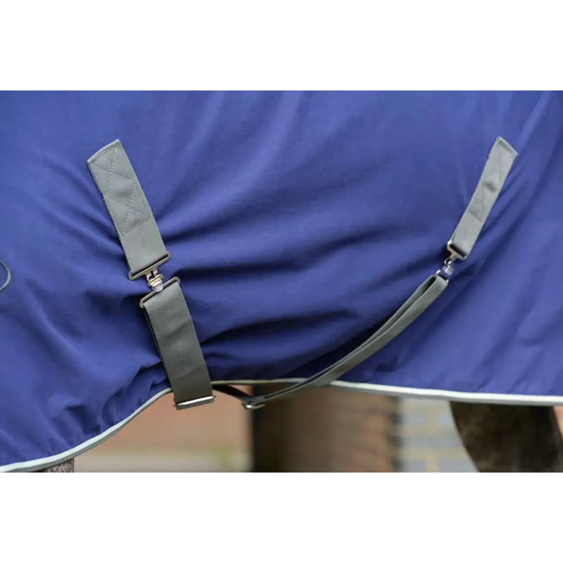 WeatherBeeta Cotton Show Sheet With Surcingles II Standard Neck Rug - Dark Blue/Grey/White-5