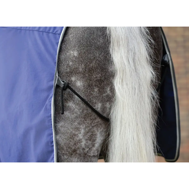 WeatherBeeta Cotton Show Sheet With Surcingles II Standard Neck Rug - Dark Blue/Grey/White-6