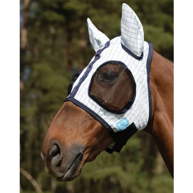 WeatherBeeta Kool Coat Classic Fly Mask - White/Navy