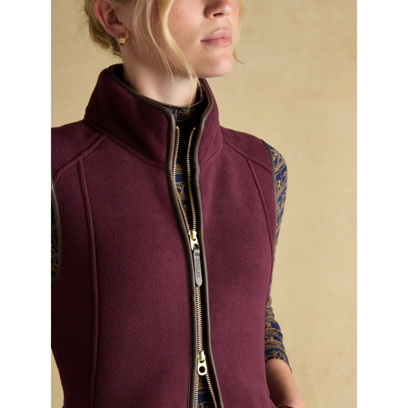 Joules Ladies Heritage Fleece Gilet - Red-3