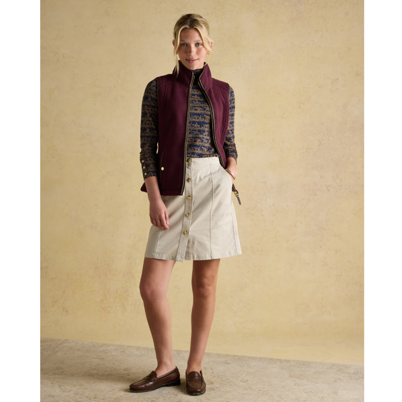 Joules Ladies Heritage Fleece Gilet - Red-2