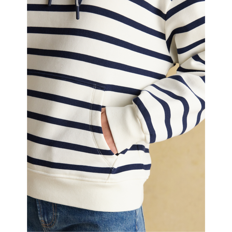 Joules Ladies Milbourne Hoodie - Cream/Navy Stripe-7