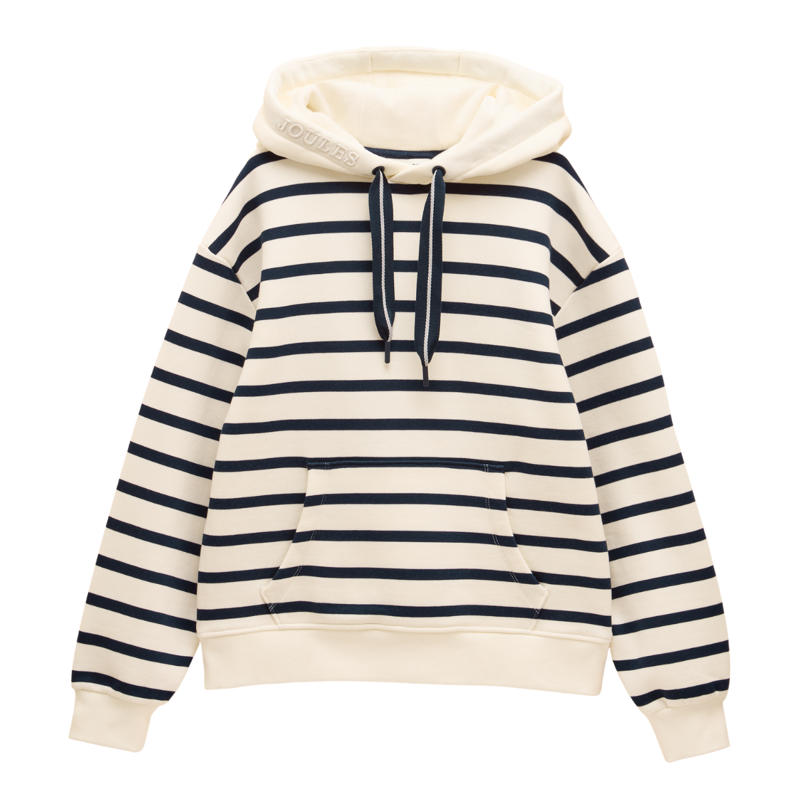 Joules Ladies Milbourne Hoodie - Cream/Navy Stripe