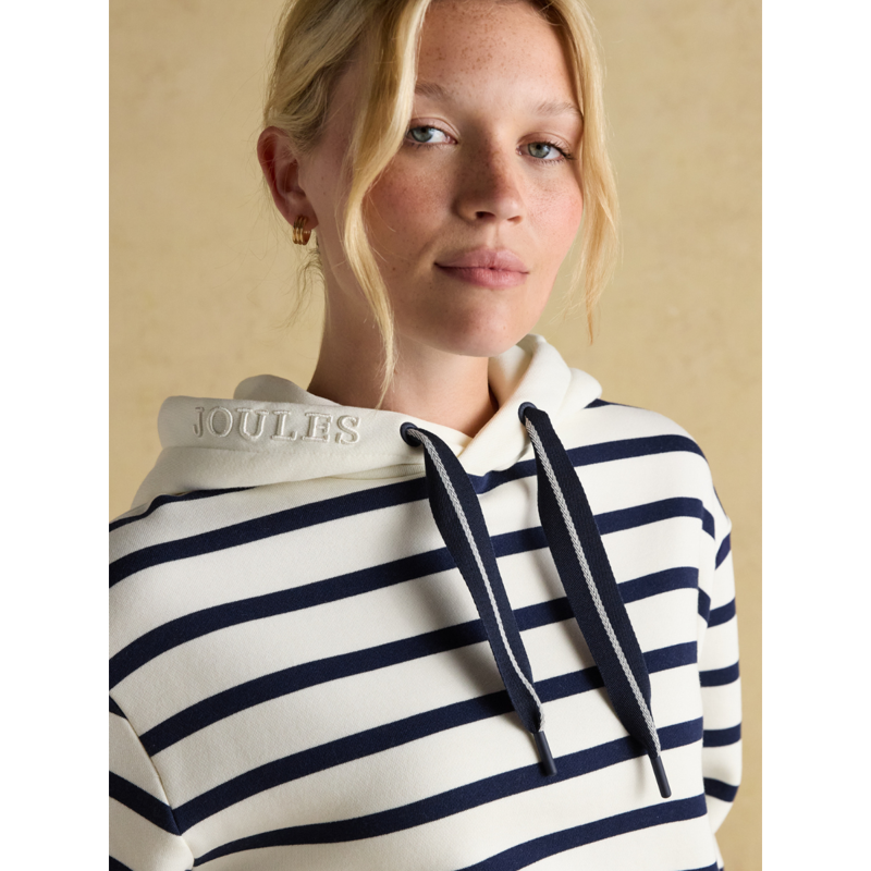 Joules Ladies Milbourne Hoodie - Cream/Navy Stripe-5