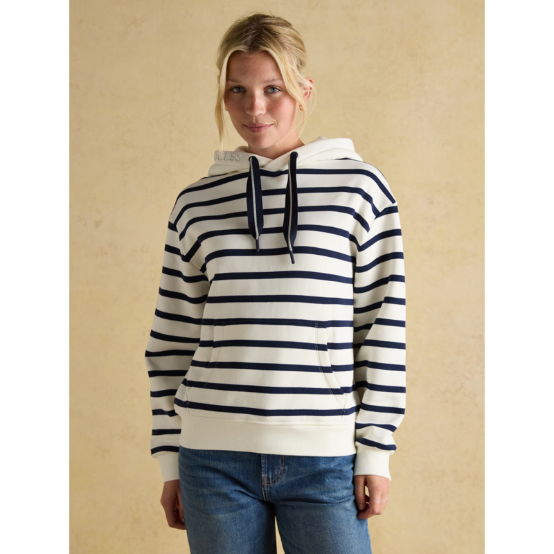 Joules Ladies Milbourne Hoodie - Cream/Navy Stripe-1