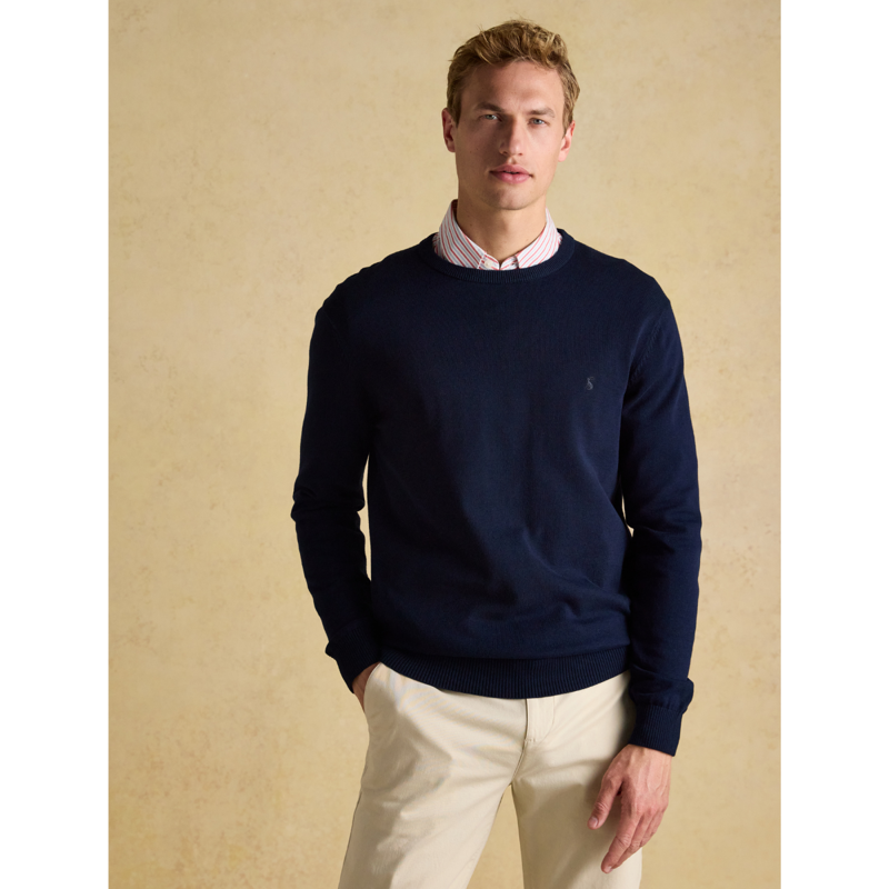 Joules Men's Hillside Crew Neck Knitted Jumper - Navy-1