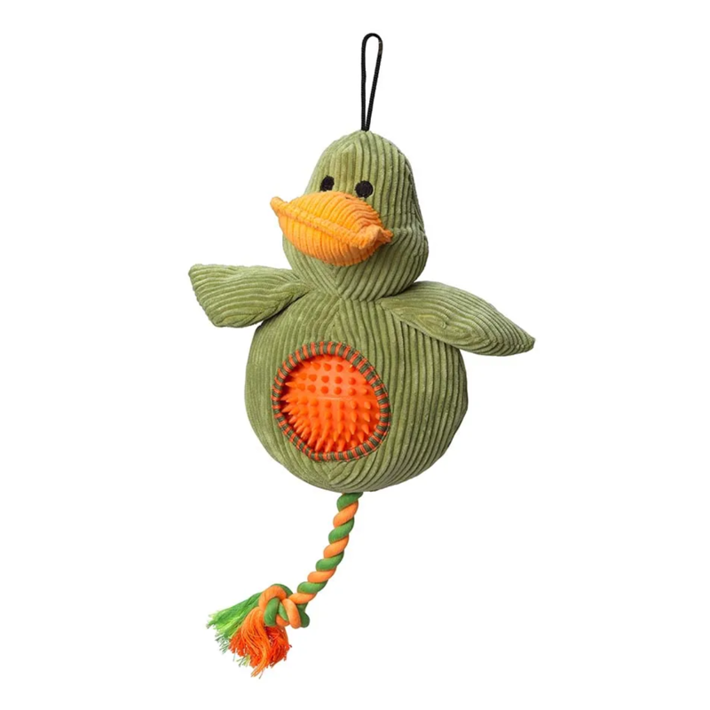 House of Paws Cord Toy with Spiky Ball - Duck
