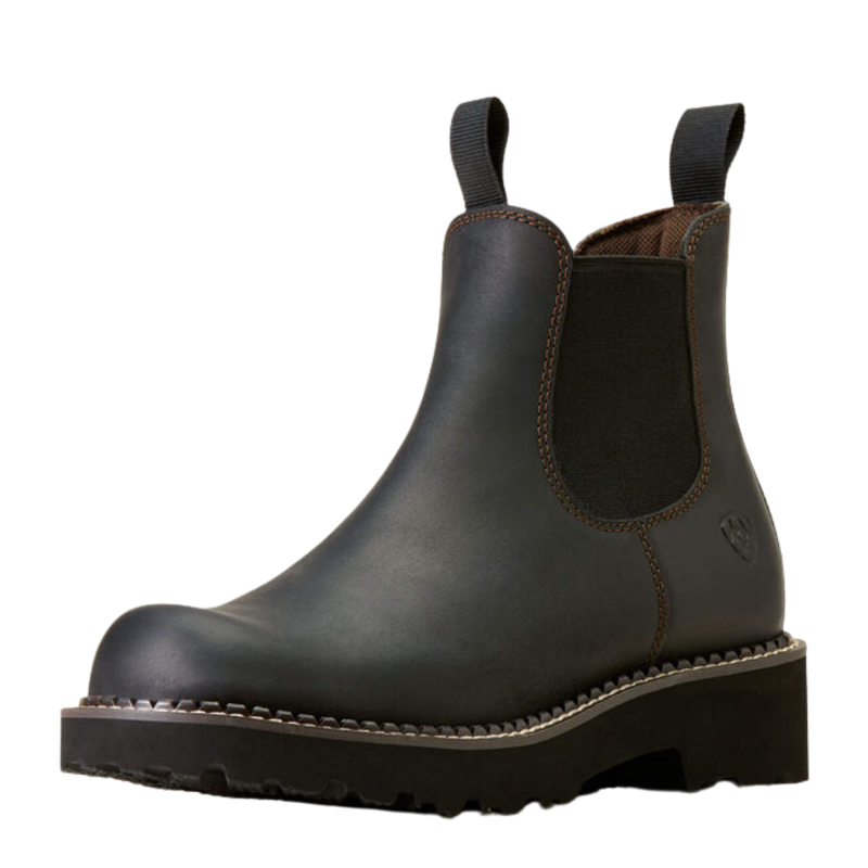 Ariat Women's Fatbaby Twin Gore Chelsea Western Boot - Black Deertan