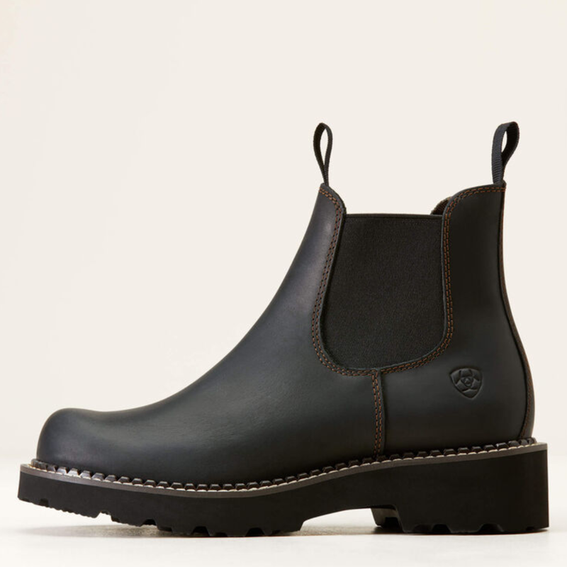 Ariat Women's Fatbaby Twin Gore Chelsea Western Boot - Black Deertan-3