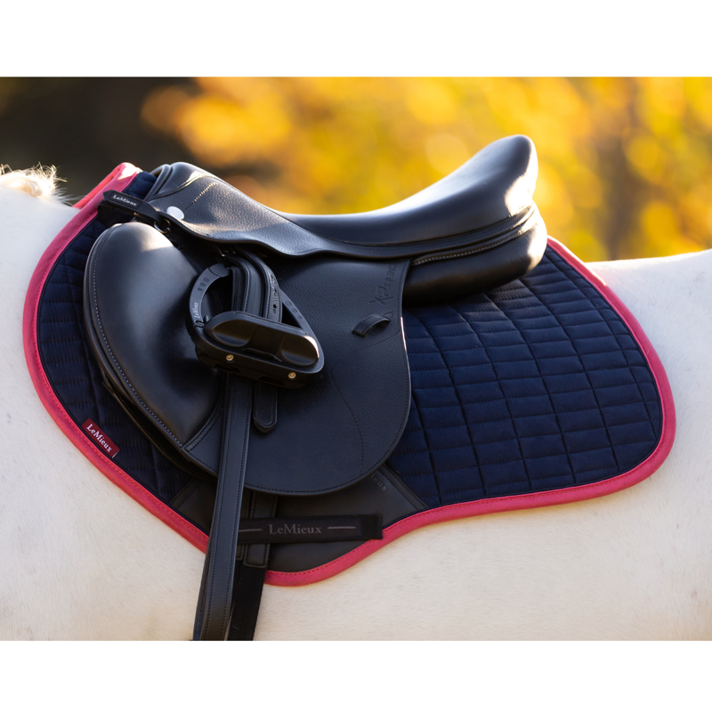 LeMieux Suede Close Contact Square - Navy/Cranberry-1