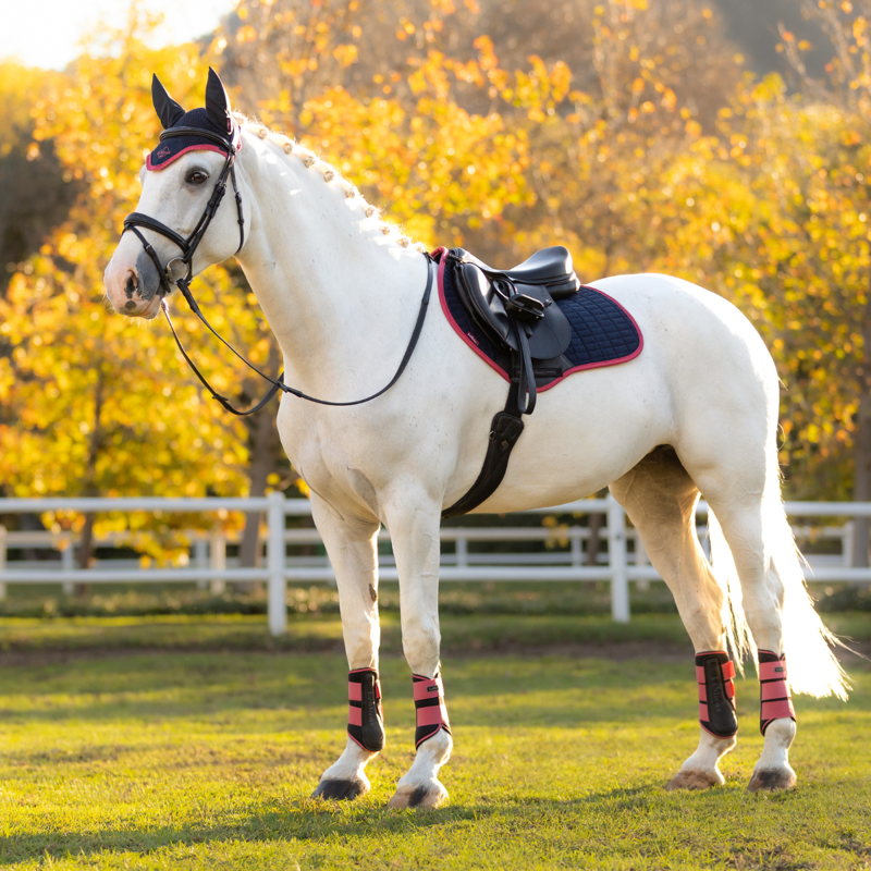 LeMieux Suede Close Contact Square - Navy/Cranberry-2