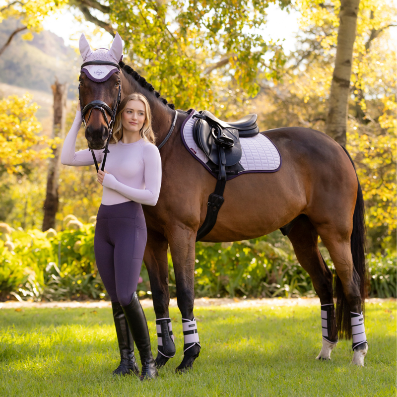 LeMieux Suede Close Contact Square - Lilac-2