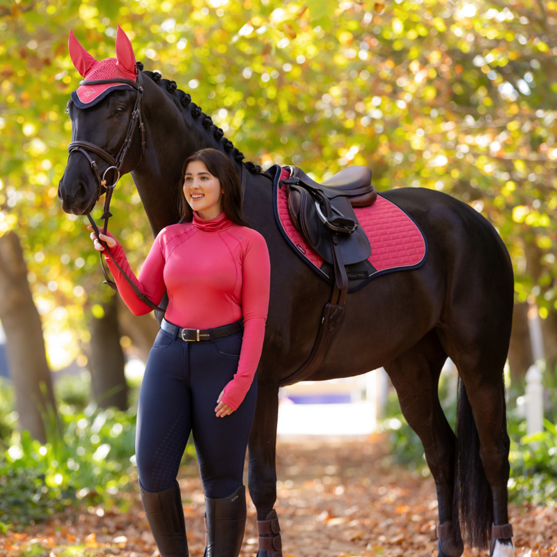 LeMieux Suede Close Contact Square - Cranberry-3