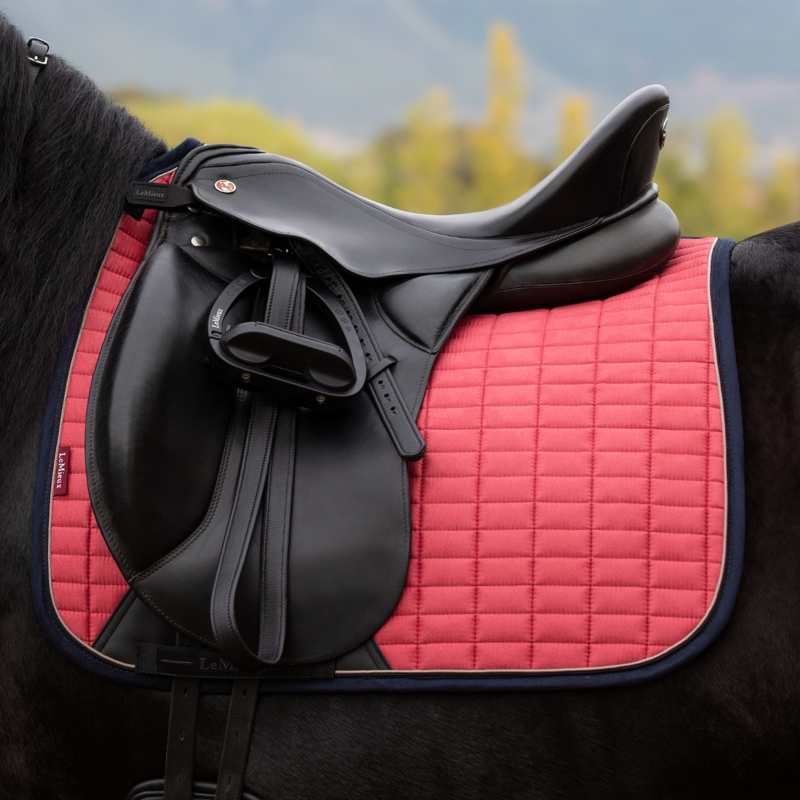 LeMieux Suede Dressage Square - Cranberry-1