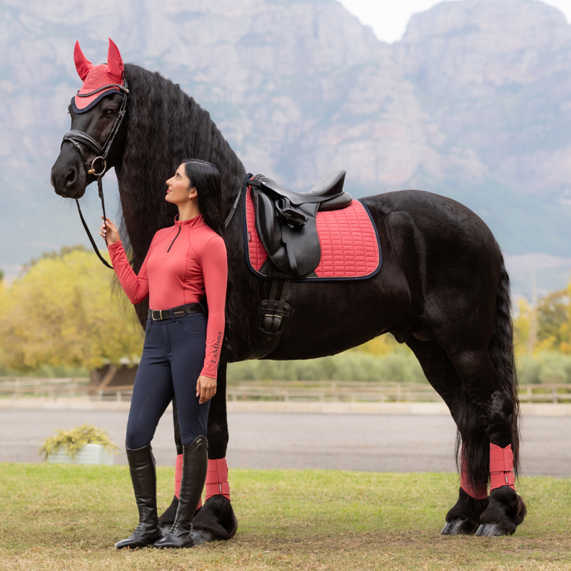 LeMieux Suede Dressage Square - Cranberry-3
