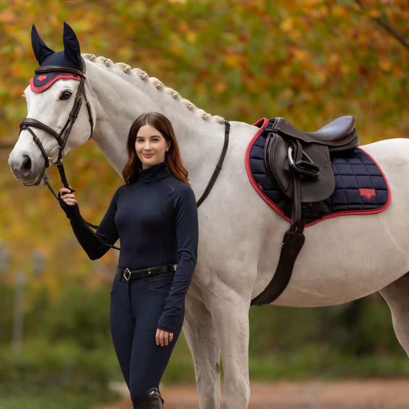 LeMieux Loire Classic Close Contact Square - Navy/Cranberry-4