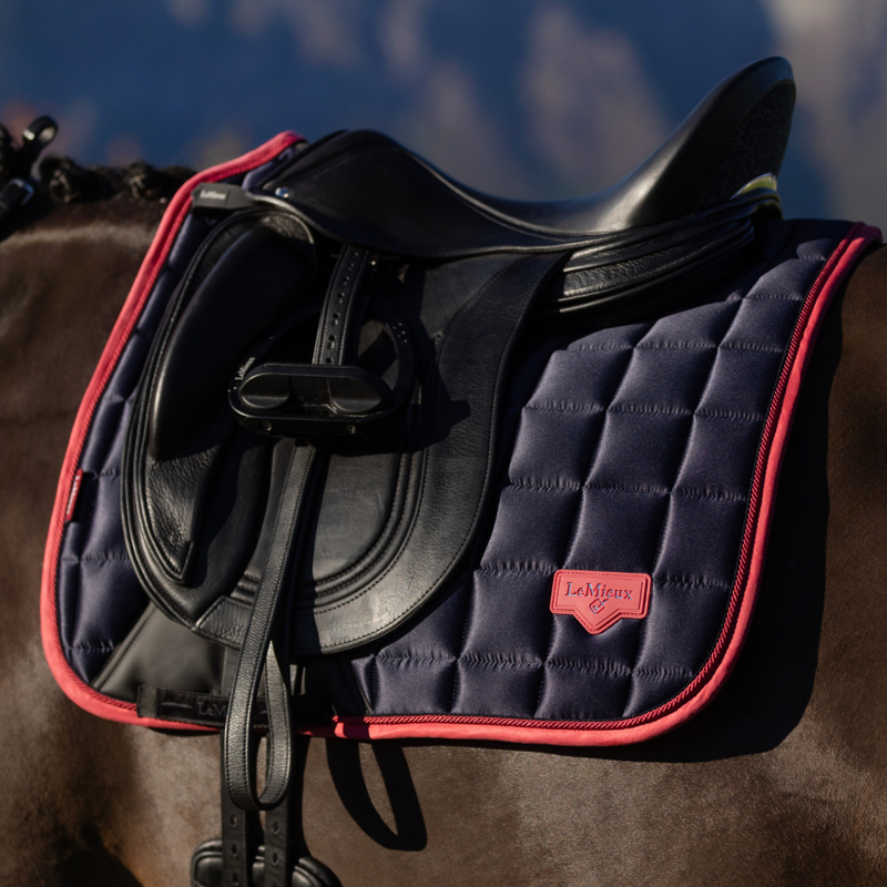 LeMieux Loire Classic Dressage Square - Navy/Cranberry-1