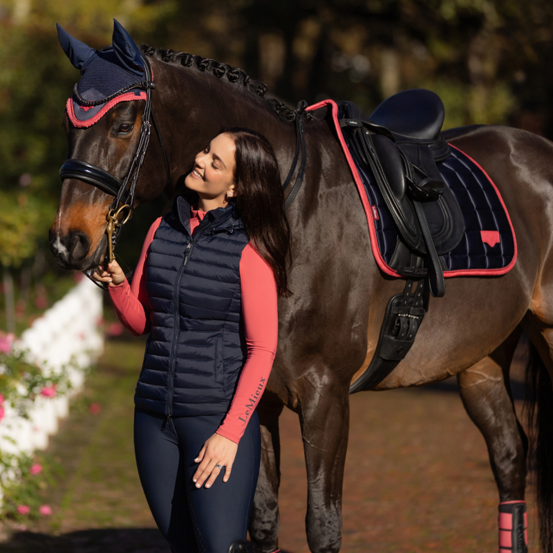 LeMieux Loire Classic Dressage Square - Navy/Cranberry-4