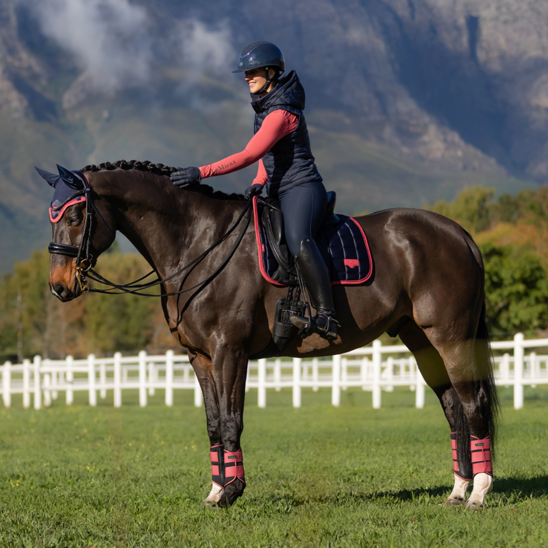 LeMieux Loire Classic Dressage Square - Navy/Cranberry-3