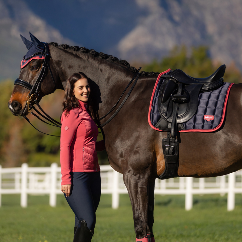 LeMieux Loire Classic Dressage Square - Navy/Cranberry-2