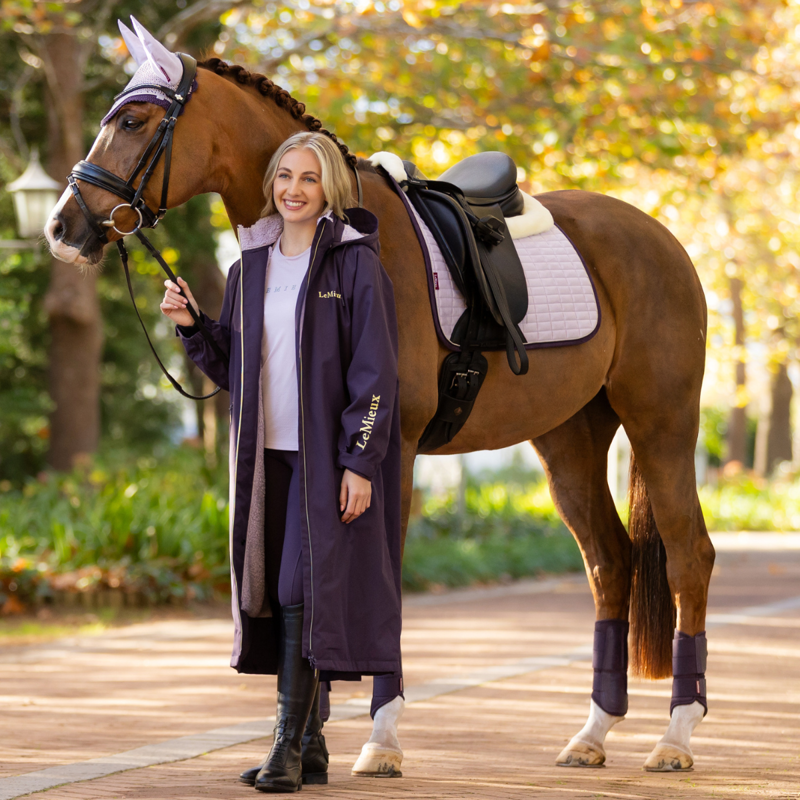 LeMieux Merino+ Suede Dressage Square - Lilac-4