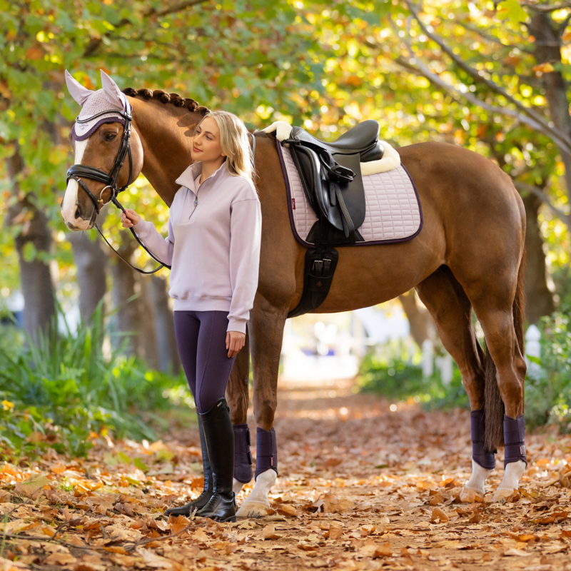 LeMieux Merino+ Suede Dressage Square - Lilac-3