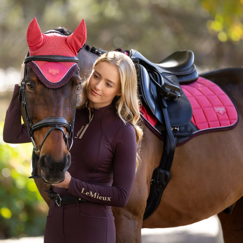 LeMieux Loire Fly Hood - Cranberry-2