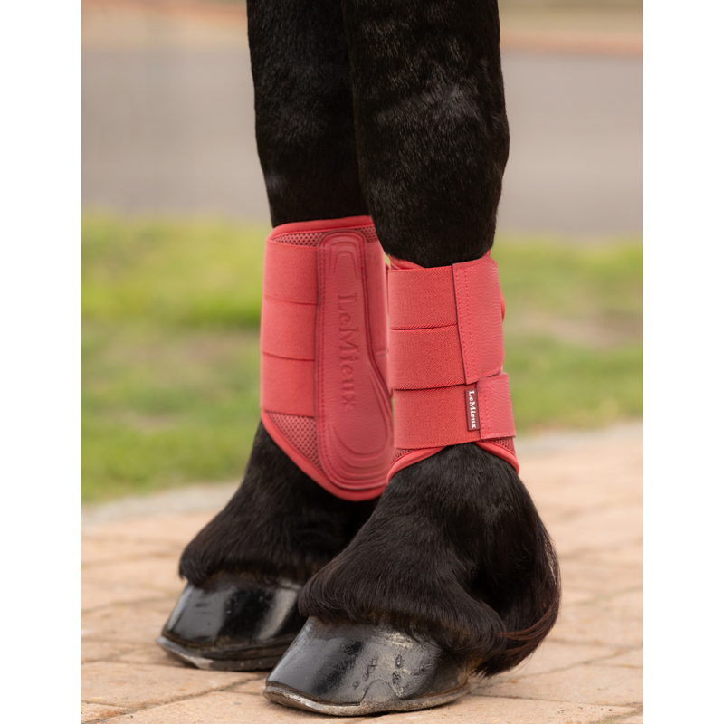 LeMieux Arika Mesh Brushing Boots - Cranberry-3