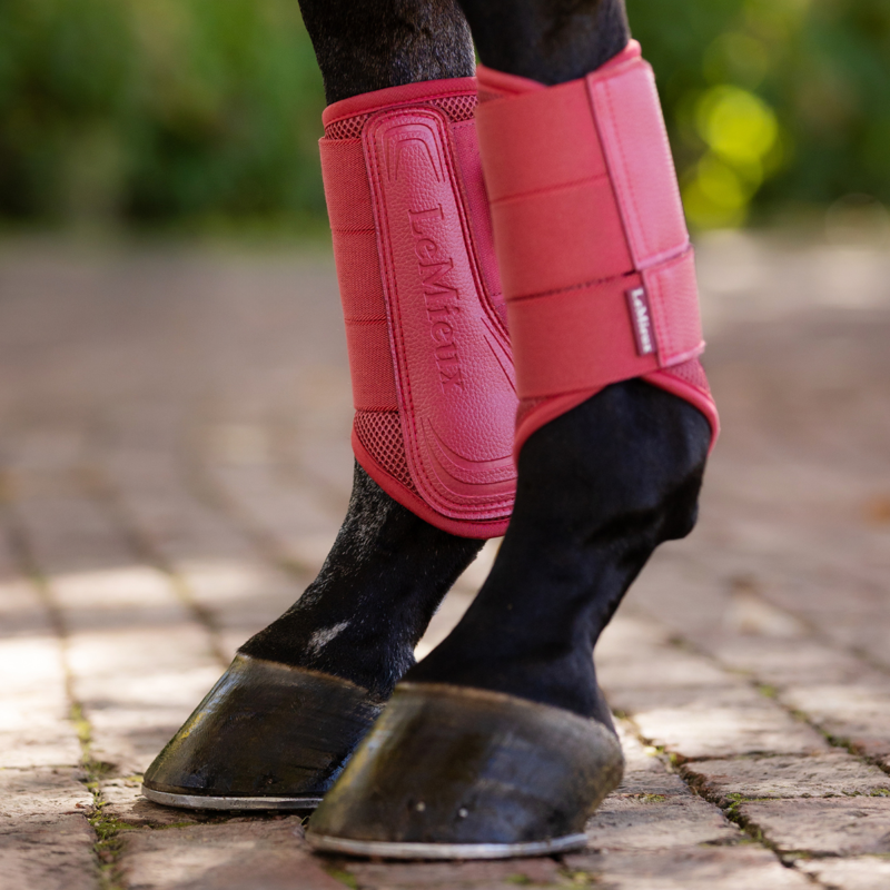 LeMieux Arika Mesh Brushing Boots - Cranberry-1