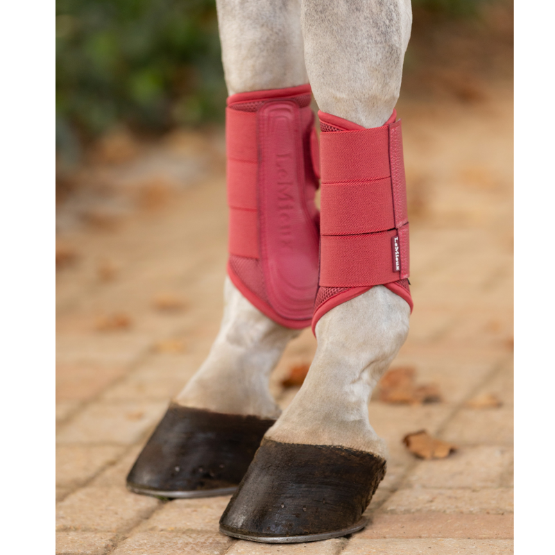 LeMieux Arika Mesh Brushing Boots - Cranberry-2