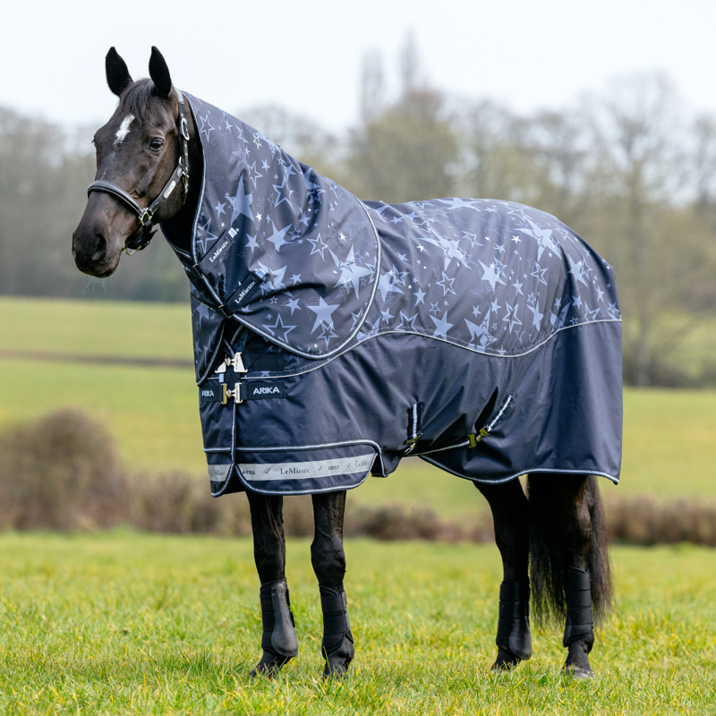 LeMieux Arika Star 100g Turnout Rug - Navy-2