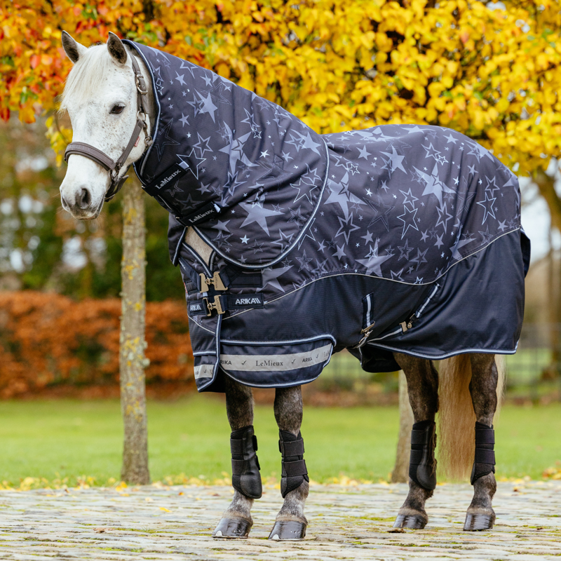 LeMieux Arika Star 100g Turnout Rug - Navy-1