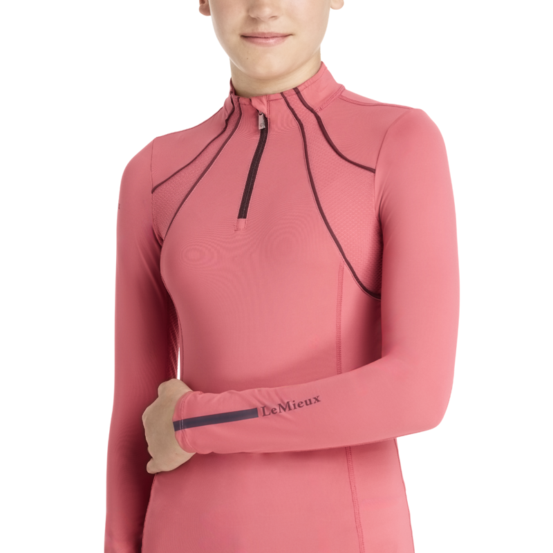 LeMieux Young Rider Mia Mesh Base Layer - Cranberry-3