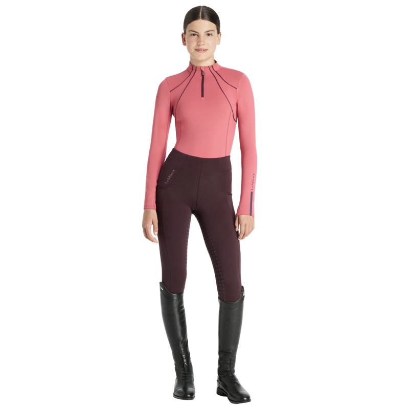 LeMieux Young Rider Mia Mesh Base Layer - Cranberry-2