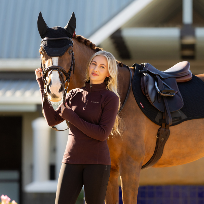 LeMieux Frances Quarter Zip Fleece - Damson-4