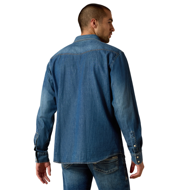 Ariat Men's Denim Retro Fit Shirt - Stone-1