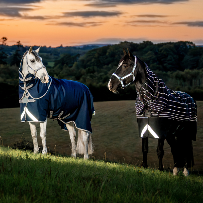 Horseware Amigo 1200D FieldSafe Plus 100g Turnout - Navy/Titanium Grey/Silver-5